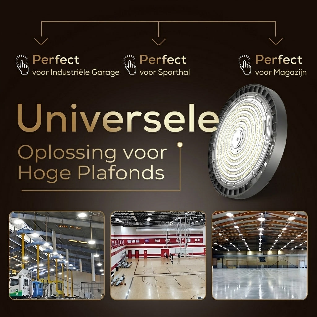 27-in-1 UFO LED High Bay Lamp met 3 Lichtkleuren, 3 Wattages, 3 Stralingshoeken en 5 Jaar Garantie